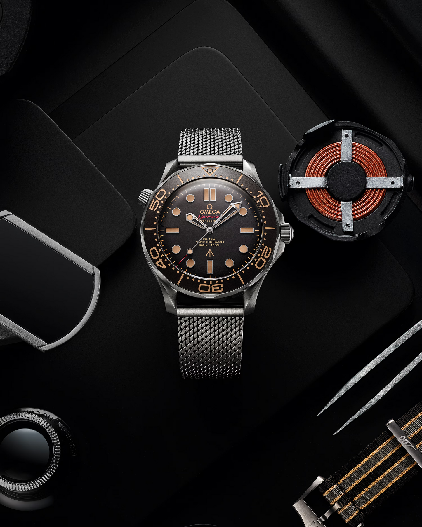 Omega Seamaster Diver 300M, James Bond 007 Edition, 42mm, Titanium, Brown, Ref# 210.90.42.20.01.001, dated 2025