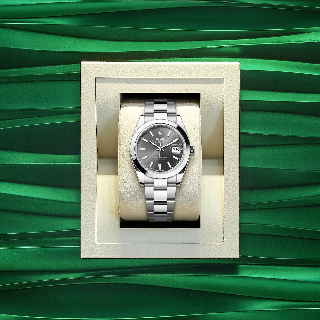 Rolex Datejust 41mm, Stainless Steel, Rhodium, Oyster, Ref# 126300-0007, dated 2025