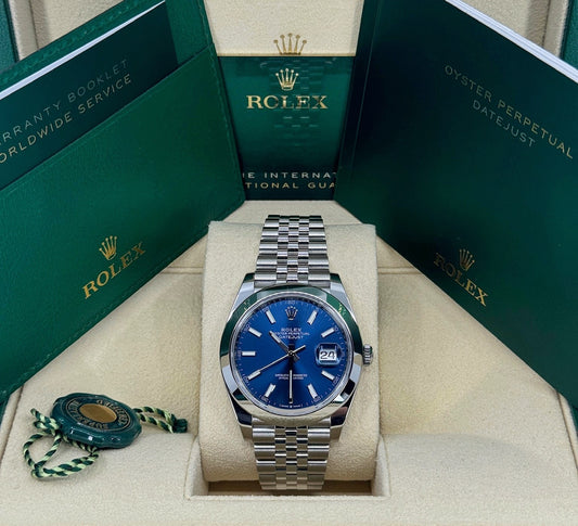 Rolex Datejust 41mm, Stainless Steel, Blue, Jubilee, Ref# 126300-0002, dated 2025