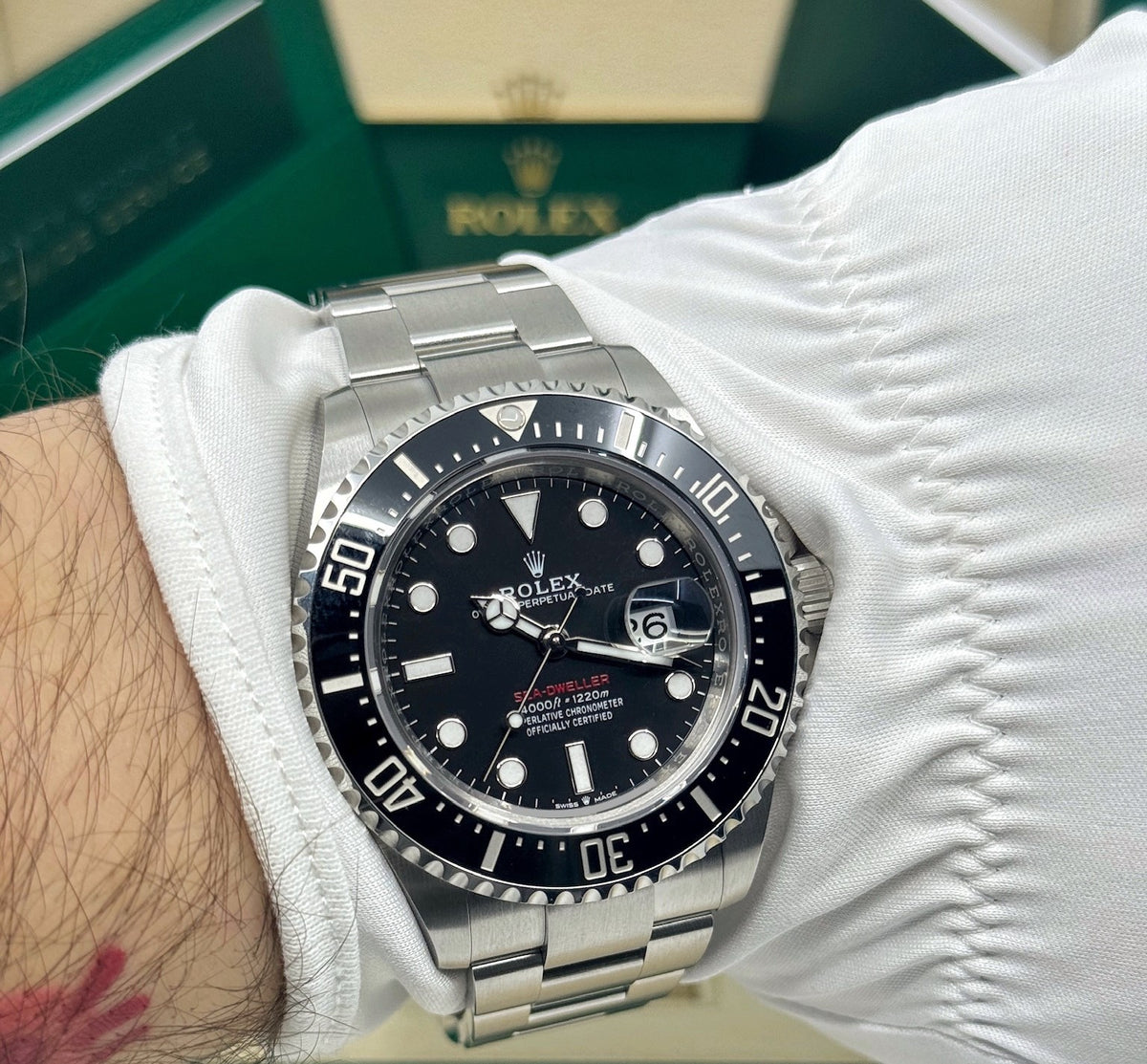 Rolex Sea-Dweller 43mm, Stainless Steel, Red Letters, Black, Ref# 126600, dated 2026
