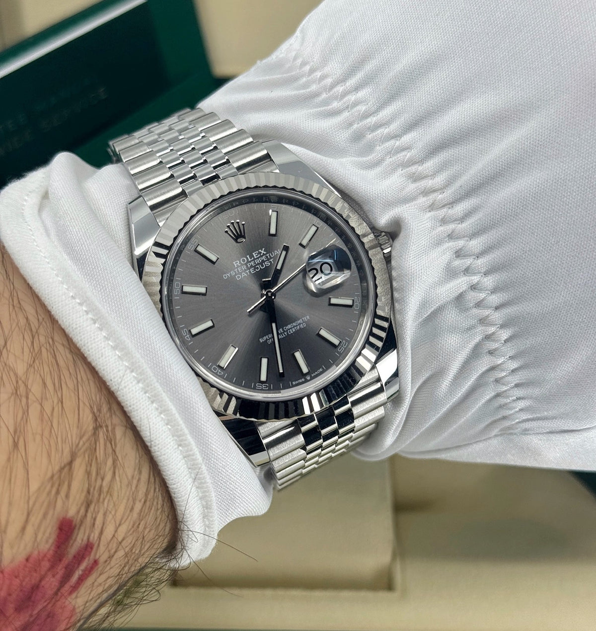 Rolex Datejust 41mm, Stainless Steel, Rhodium, Jubilee, Ref# 126334-0014, dated 2026