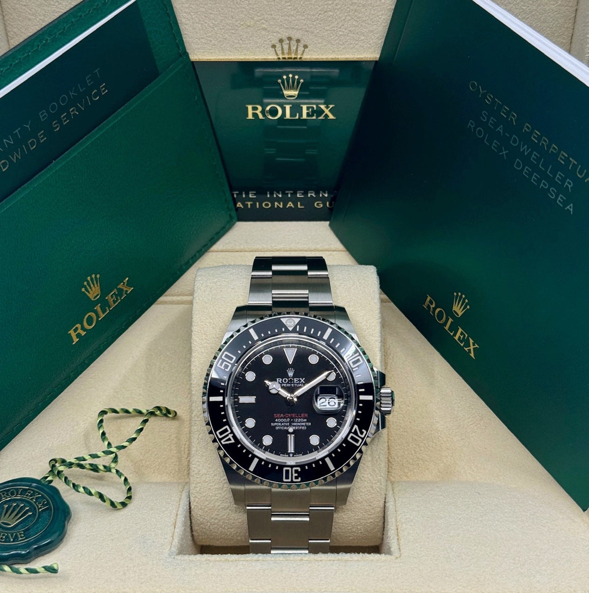 Rolex Sea-Dweller 43mm, Stainless Steel, Red Letters, Black, Ref# 126600, dated 2026