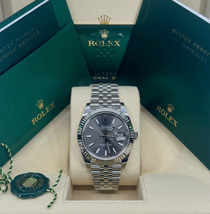 Rolex Datejust 41mm, Stainless Steel, Rhodium, Jubilee, Ref# 126334-0014, dated 2026