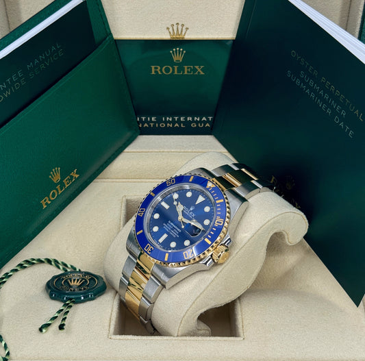 Rolex Submariner 41mm, Date, 18k YG & Stainless Steel, Blue, Ref# 126613LB, dated 2026
