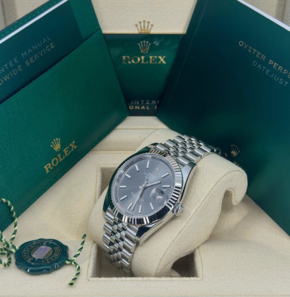Rolex Datejust 41mm, Stainless Steel, Rhodium, Jubilee, Ref# 126334-0014, dated 2026