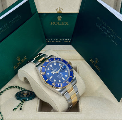 Rolex Submariner 41mm, Date, 18k YG & Stainless Steel, Blue, Ref# 126613LB, dated 2026