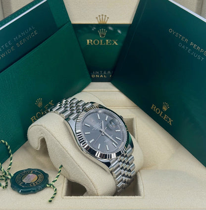 Rolex Datejust 41mm, Stainless Steel, Rhodium, Jubilee, Ref# 126334-0014, dated 2026