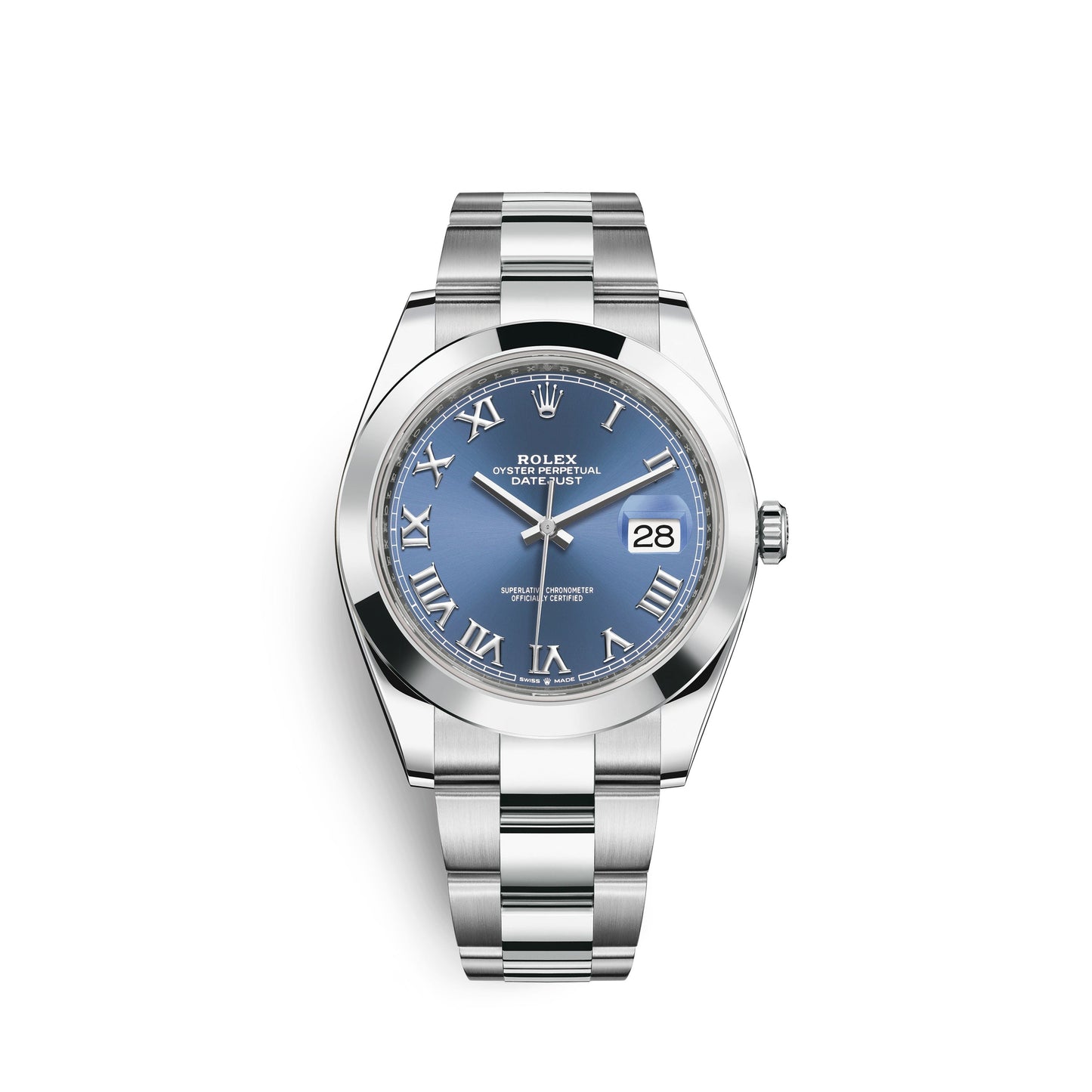 Rolex Datejust 41mm, Stainless Steel, Blue Roman, Oyster, Ref# 126300-0017