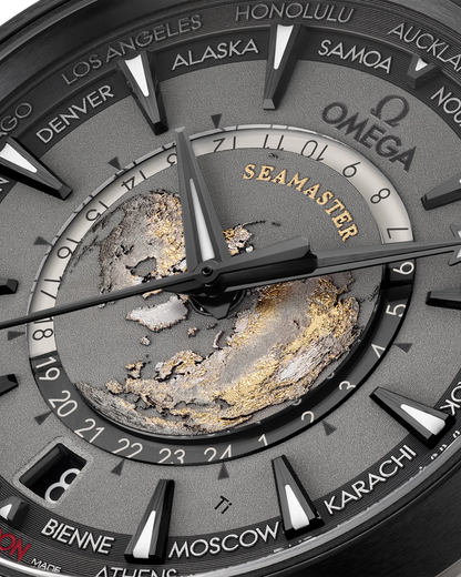 Omega Seamaster Aqua Terra Worldtimer GMT 43mm, Titanium, Grey, Ref# 220.92.43.22.99.001, dated 2025