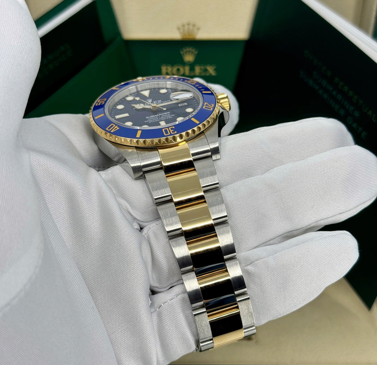 Rolex Submariner 41mm, Date, 18k YG & Stainless Steel, Blue, Ref# 126613LB, dated 2026