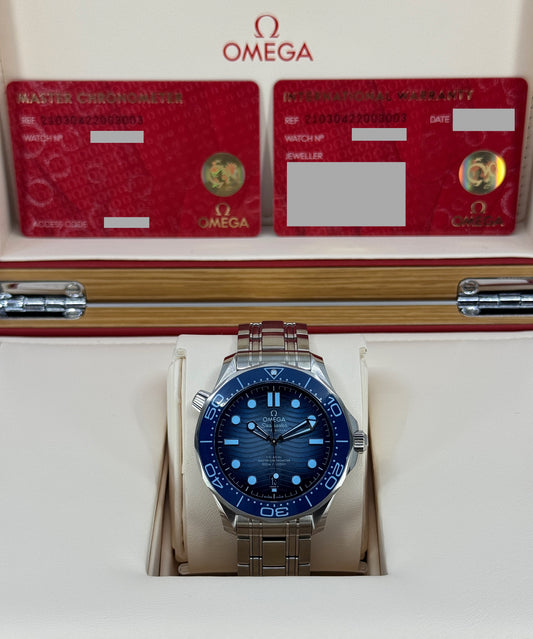 Omega Seamaster Professional Diver 300M, 42mm, Stainless Steel, Summer Blue, Ref# 210.30.42.20.03.003, dated 2026