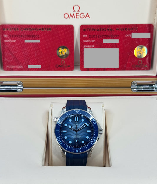 Omega Seamaster Professional Diver 300M, 42mm, Stainless Steel, Blue, Ref# 210.32.42.20.03.002, dated 2026