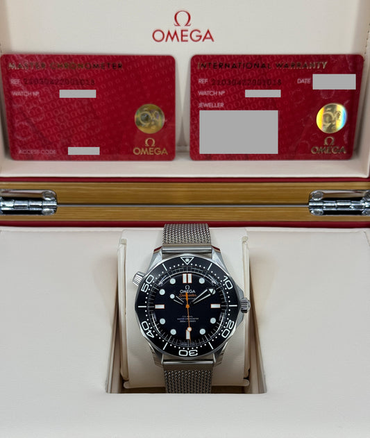 Omega Seamaster Diver 300M, 42mm, Stainless Steel, Black, Ref# 210.30.42.20.01.018, dated 2026