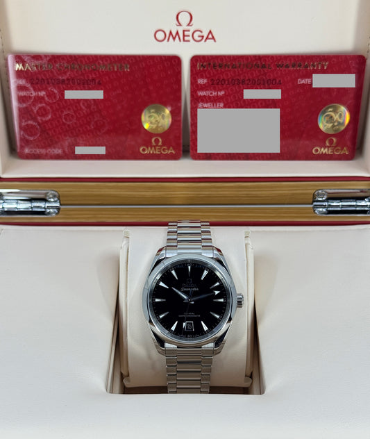 Omega Seamaster Aqua Terra 150M 38mm, Steel, Black, Ref# 220.10.38.20.01.004, dated 2026