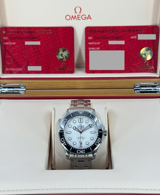 Omega Seamaster Professional Diver 300M, 42mm, Stainless Steel, White, Ref# 210.30.42.20.04.001, dated 2026