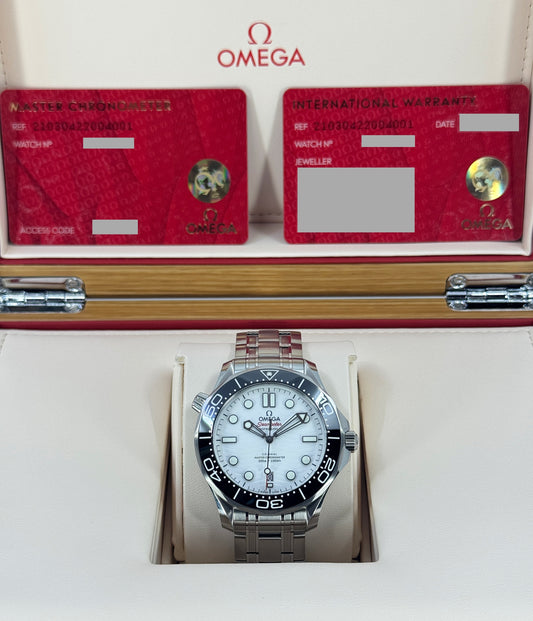 Omega Seamaster Professional Diver 300M, 42mm, Stainless Steel, White, Ref# 210.30.42.20.04.001, dated 2026