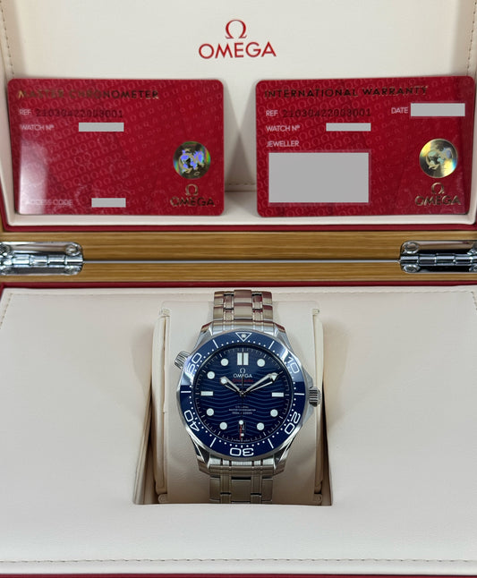 Omega Seamaster Professional Diver 300M, 42mm, Stainless Steel, Blue, Ref# 210.30.42.20.03.001, dated 2026