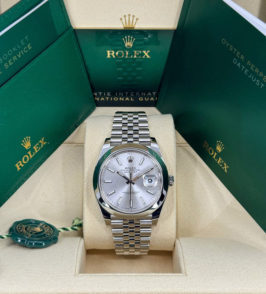 Rolex Datejust 41mm, Stainless Steel, Silver, Jubilee, Ref# 126300-0004, dated 2025