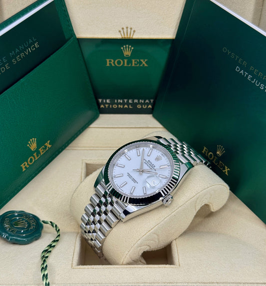 Rolex Datejust 41mm, Stainless Steel, White, Jubilee, Ref# 126334-0010, dated 2026
