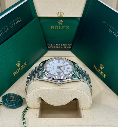 Rolex Datejust 41mm, Stainless Steel, White, Jubilee, Ref# 126334-0010, dated 2026