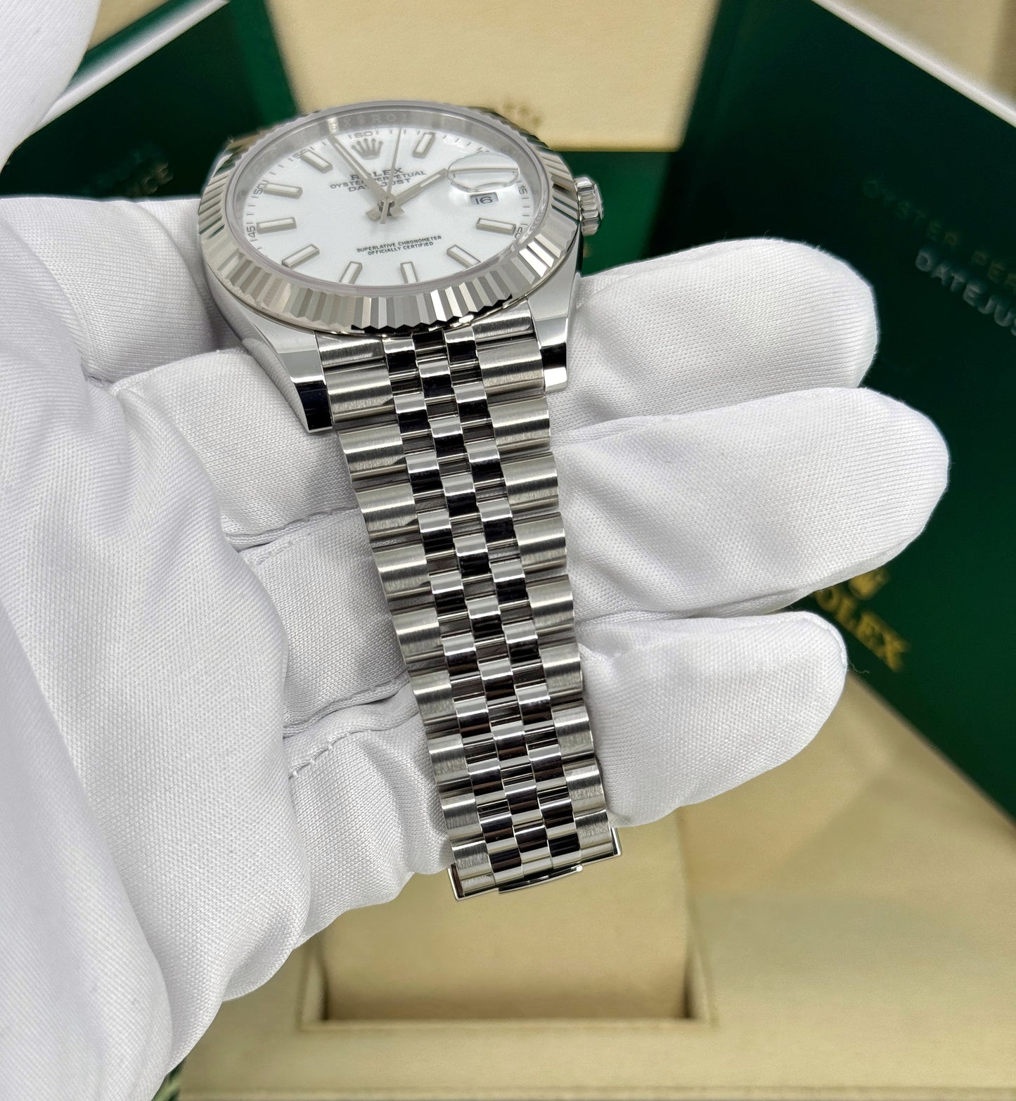 Rolex Datejust 41mm, Stainless Steel, White, Jubilee, Ref# 126334-0010, dated 2026