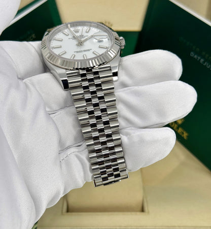 Rolex Datejust 41mm, Stainless Steel, White, Jubilee, Ref# 126334-0010, dated 2026