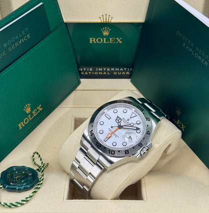 Rolex Explorer II, 42mm, Stainless Steel, Polar, White, Ref# 226570-0001, dated 2025