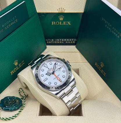 Rolex Explorer II, 42mm, Stainless Steel, Polar, White, Ref# 226570-0001, dated 2025