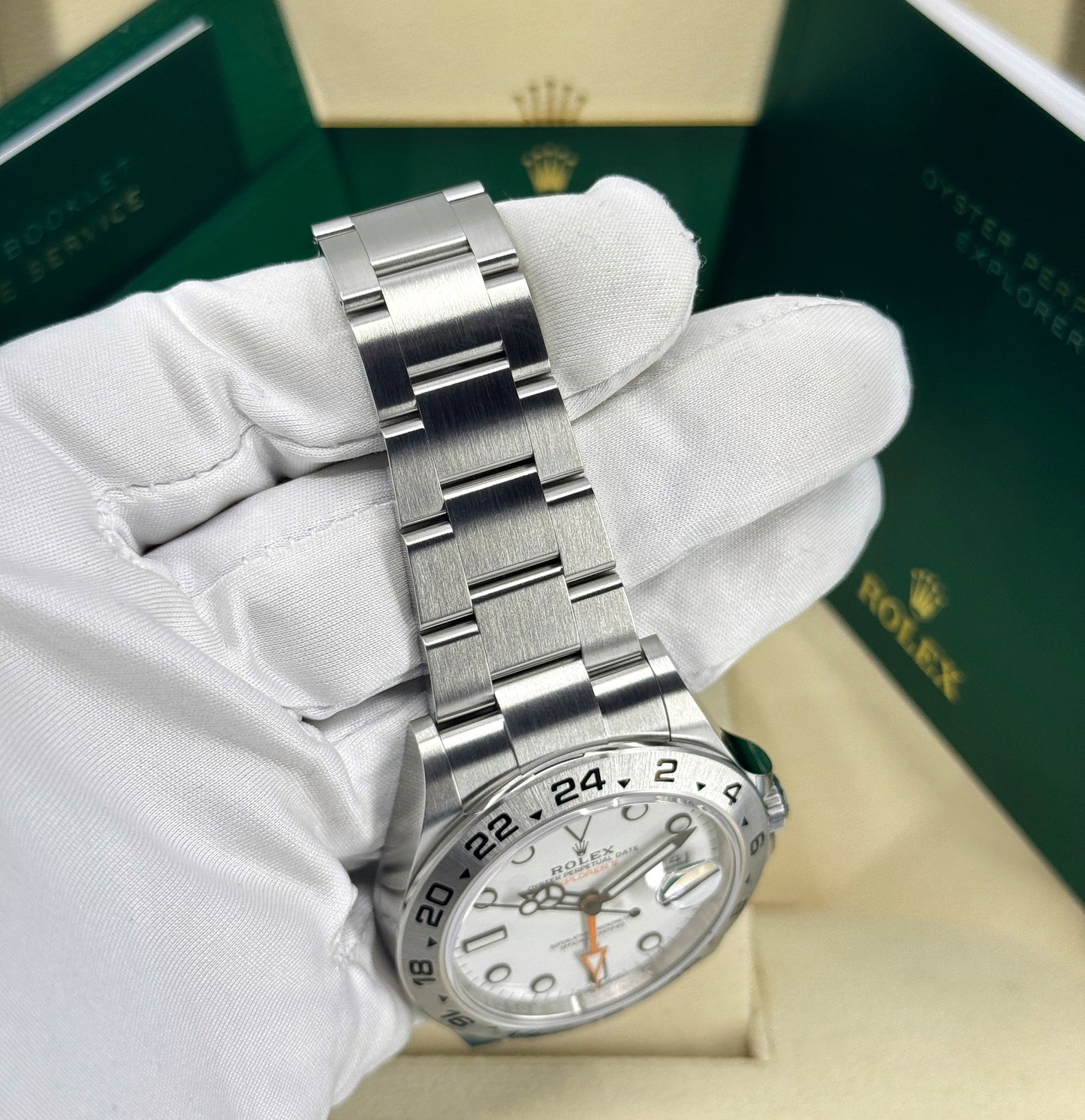 Rolex Explorer II, 42mm, Stainless Steel, Polar, White, Ref# 226570-0001, dated 2025