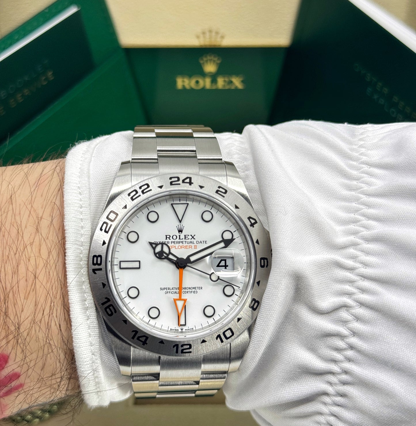 Rolex Explorer II, 42mm, Stainless Steel, Polar, White, Ref# 226570-0001, dated 2025