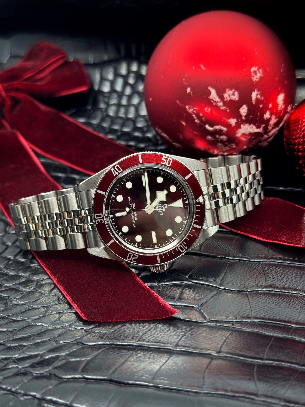 Tudor Black Bay luxury watch closing shot