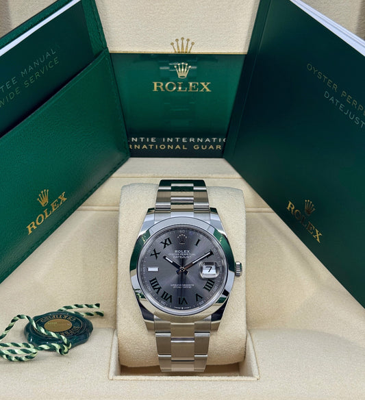 Rolex Datejust 41mm, Stainless Steel, Wimbledon, Slate, Oyster, Ref# 126300-0013, dated 2026