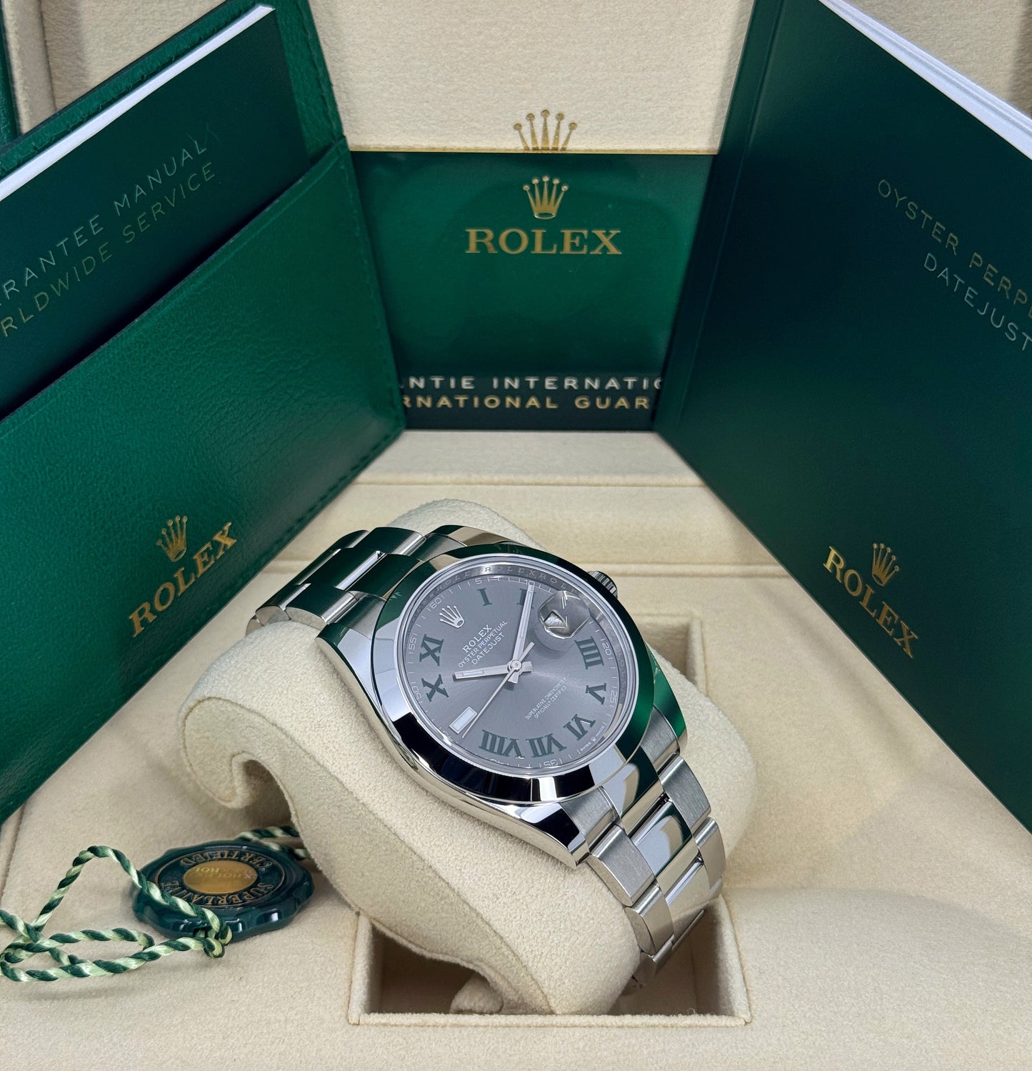 Rolex Datejust 41mm, Stainless Steel, Wimbledon, Slate, Oyster, Ref# 126300-0013, dated 2025