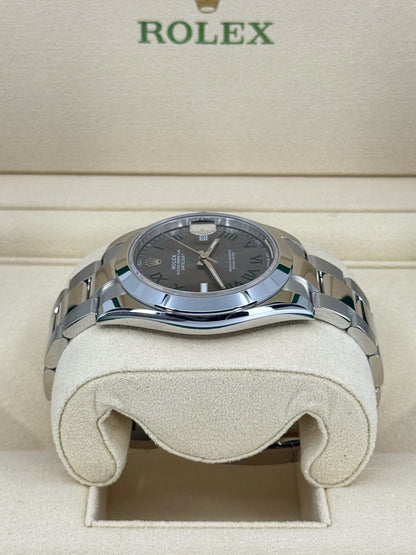 Pre-owned Rolex Datejust 41mm, Stainless Steel, Wimbledon, Slate, Oyster, Ref# 126300-0013, dated 2024