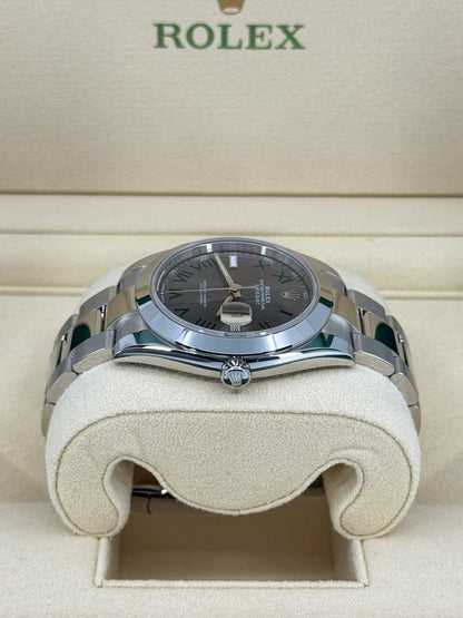 Pre-owned Rolex Datejust 41mm, Stainless Steel, Wimbledon, Slate, Oyster, Ref# 126300-0013, dated 2024