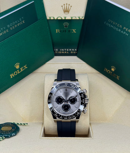 Rolex Daytona 40mm, 18k WG & Oysterflex, Ghost, Steel & Black, Ref# 126519LN-0006, dated 2025
