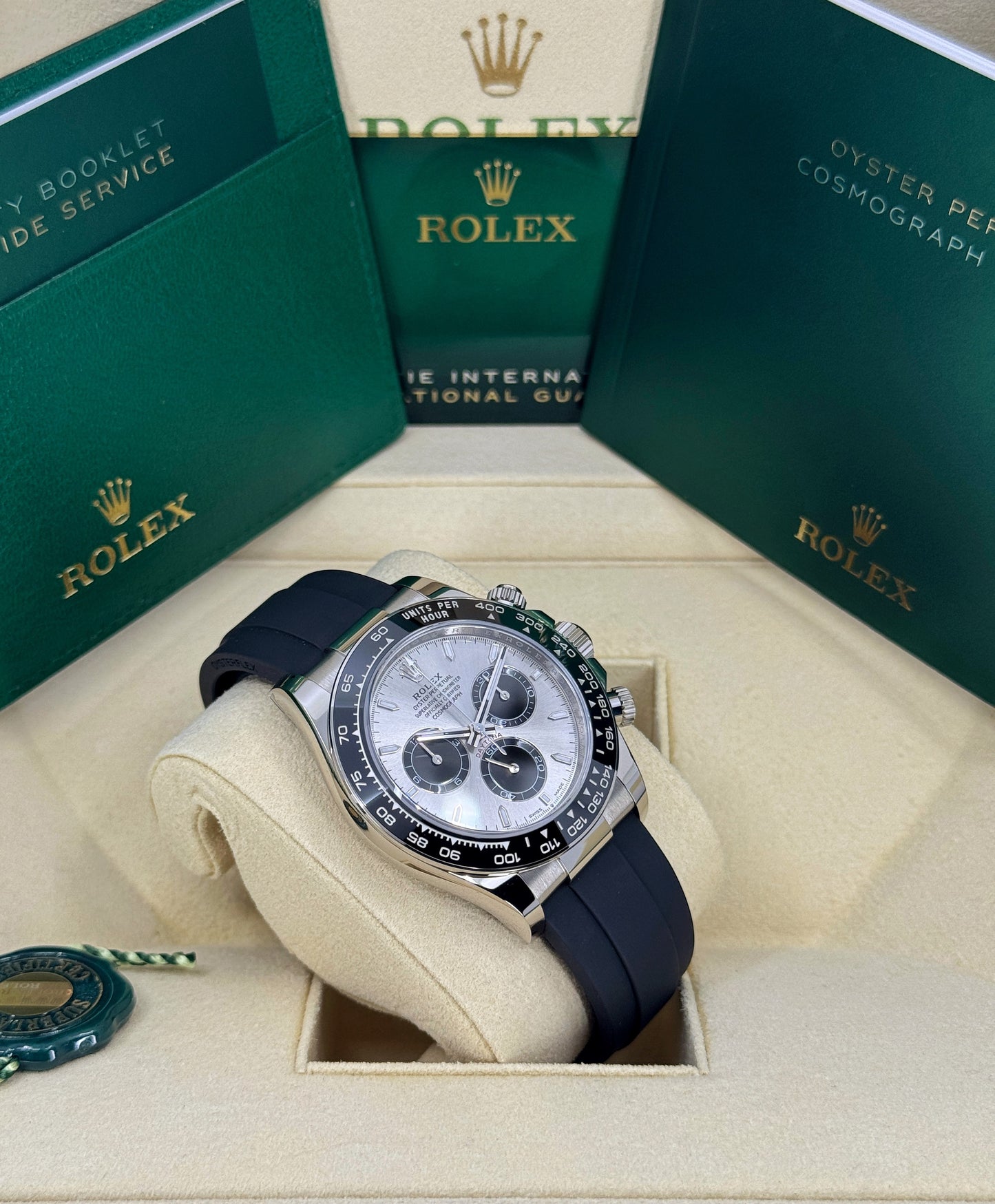 Rolex Daytona 40mm, 18k WG & Oysterflex, Ghost, Steel & Black, Ref# 126519LN-0006, dated 2026