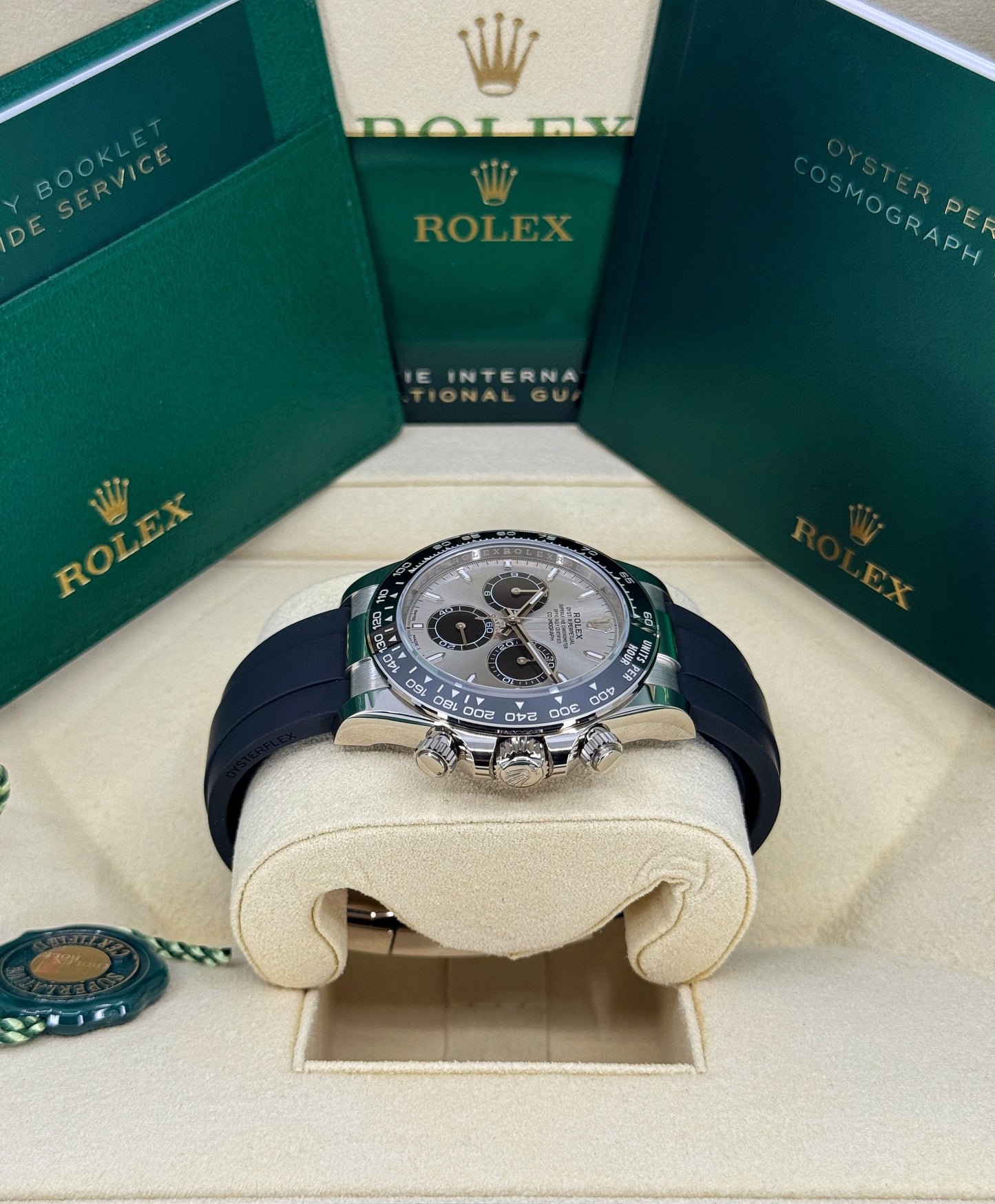 Rolex Daytona 40mm, 18k WG & Oysterflex, Ghost, Steel & Black, Ref# 126519LN-0006, dated 2026