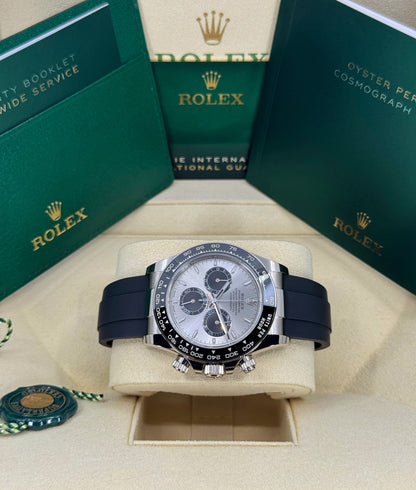 Rolex Daytona 40mm, 18k WG & Oysterflex, Ghost, Steel & Black, Ref# 126519LN-0006, dated 2025