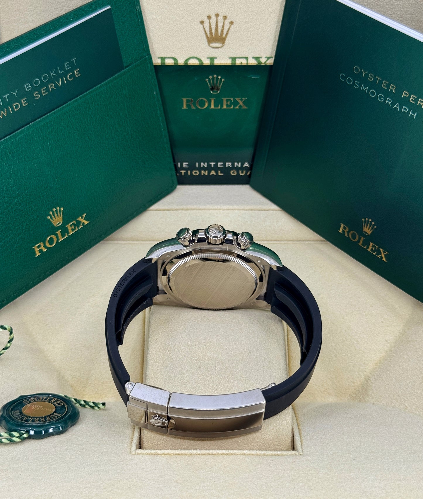 Rolex Daytona 40mm, 18k WG & Oysterflex, Ghost, Steel & Black, Ref# 126519LN-0006, dated 2025