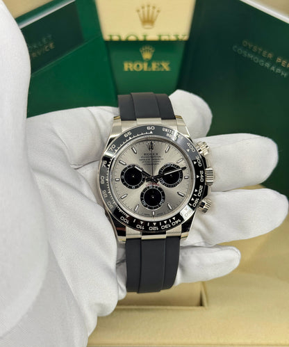 Rolex Daytona 40mm, 18k WG & Oysterflex, Ghost, Steel & Black, Ref# 126519LN-0006, dated 2026
