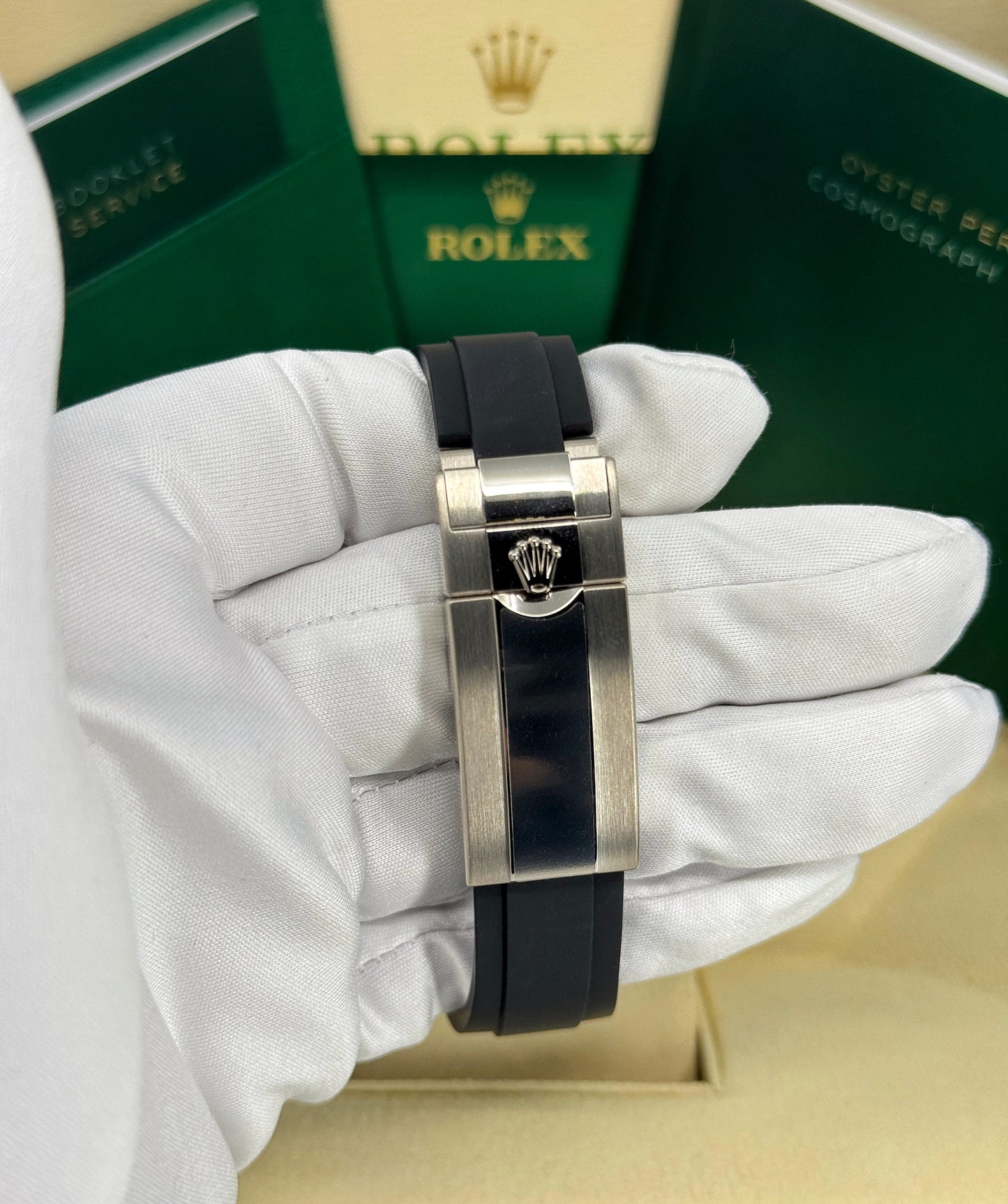 Rolex Daytona 40mm, 18k WG & Oysterflex, Ghost, Steel & Black, Ref# 126519LN-0006, dated 2025