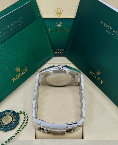 Rolex Datejust 41mm, Stainless Steel, Green, Oyster, Ref# 126334-0027, dated 2026