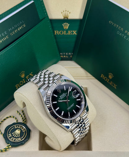 Rolex Datejust 41mm, Stainless Steel, Green Ombré, Jubilee, Ref# 126334-0034, dated 2026