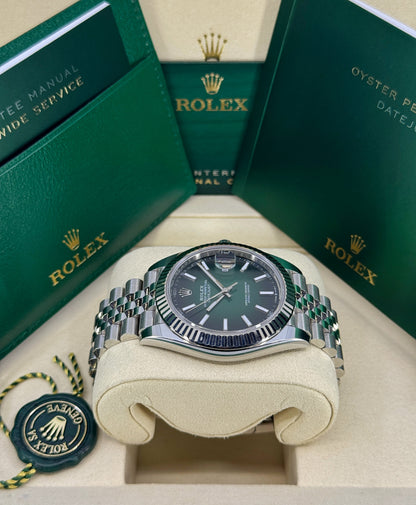 Rolex Datejust 41mm, Stainless Steel, Green Ombré, Jubilee, Ref# 126334-0034, dated 2026