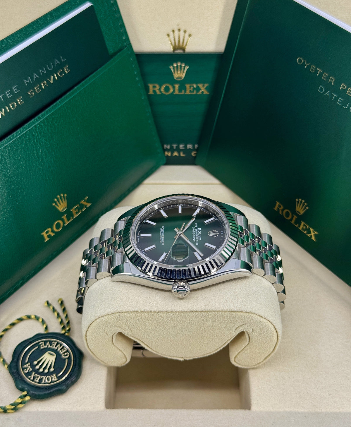 Rolex Datejust 41mm, Stainless Steel, Green Ombré, Jubilee, Ref# 126334-0034, dated 2026