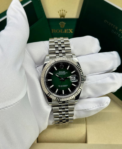 Rolex Datejust 41mm, Stainless Steel, Green Ombré, Jubilee, Ref# 126334-0034, dated 2026