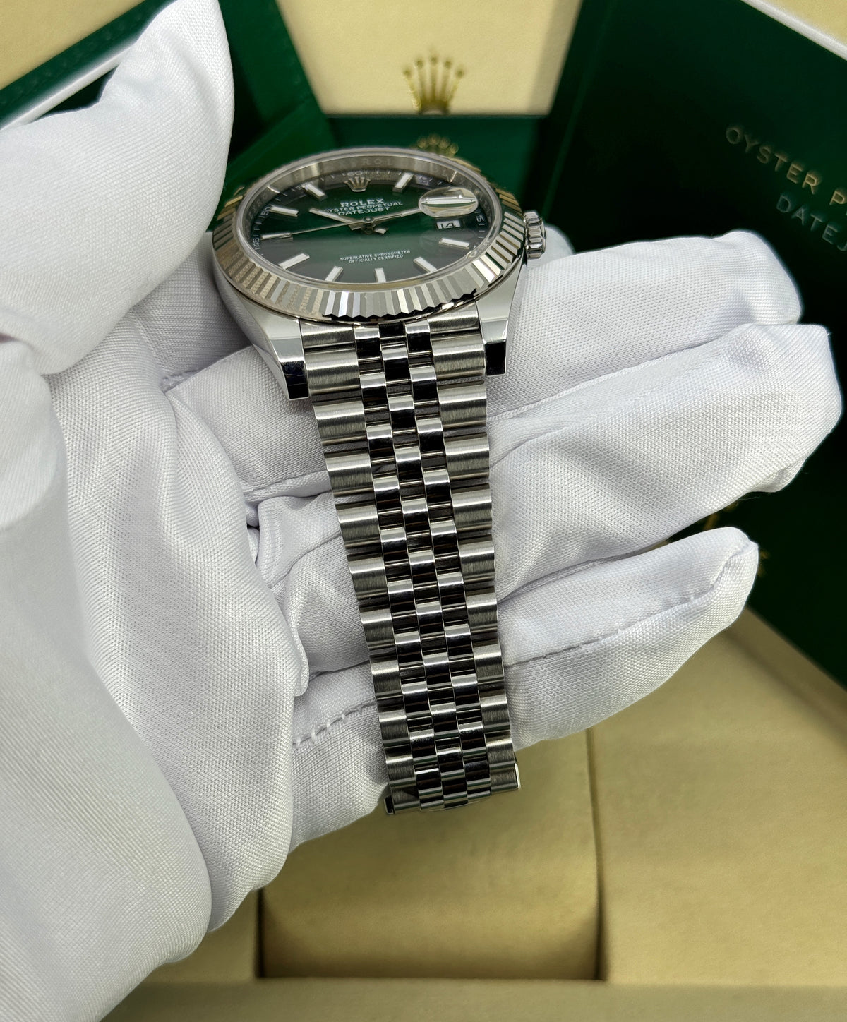 Rolex Datejust 41mm, Stainless Steel, Green Ombré, Jubilee, Ref# 126334-0034, dated 2026
