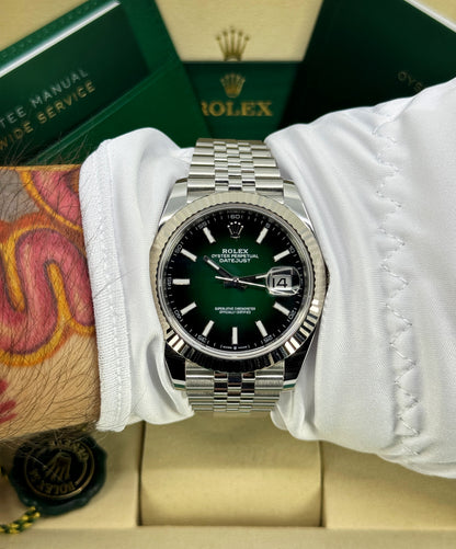Rolex Datejust 41mm, Stainless Steel, Green Ombré, Jubilee, Ref# 126334-0034, dated 2026