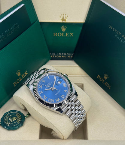 Rolex Datejust 41mm, Stainless Steel, Blue Roman, Jubilee, Ref# 126334-0026, dated 2025
